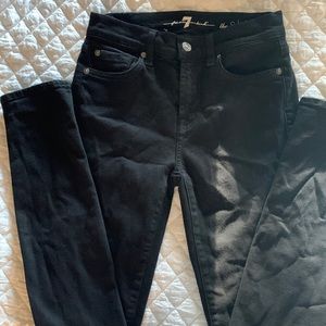 7 for All Mankind Black Skinny jeans Size 24x28 super stretch